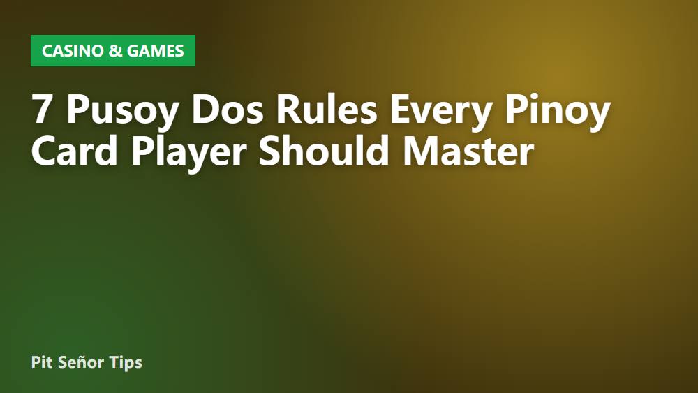 7 Pusoy Dos Rules Every Pinoy Card Player Should Master